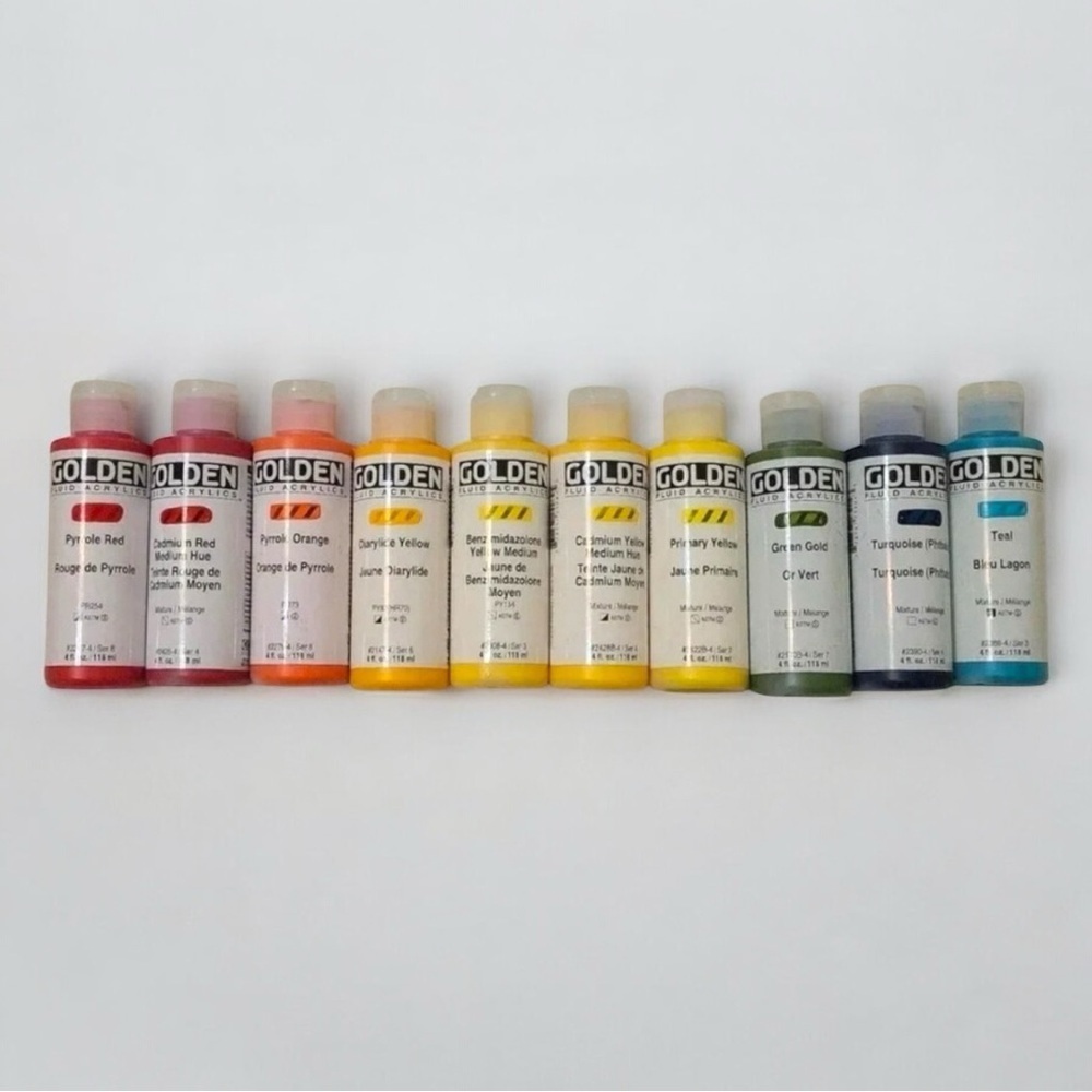 20 Golden Fluid Acrylic Paint Lot Of 20,  4 fl oz Bottles Painting Supplies​ - Picture 2 of 3